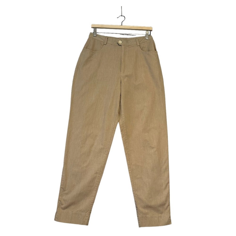 Vintage | Gap | Tan Cotton High Rise Tapered Leg Trouser Size 12 Fits Small
